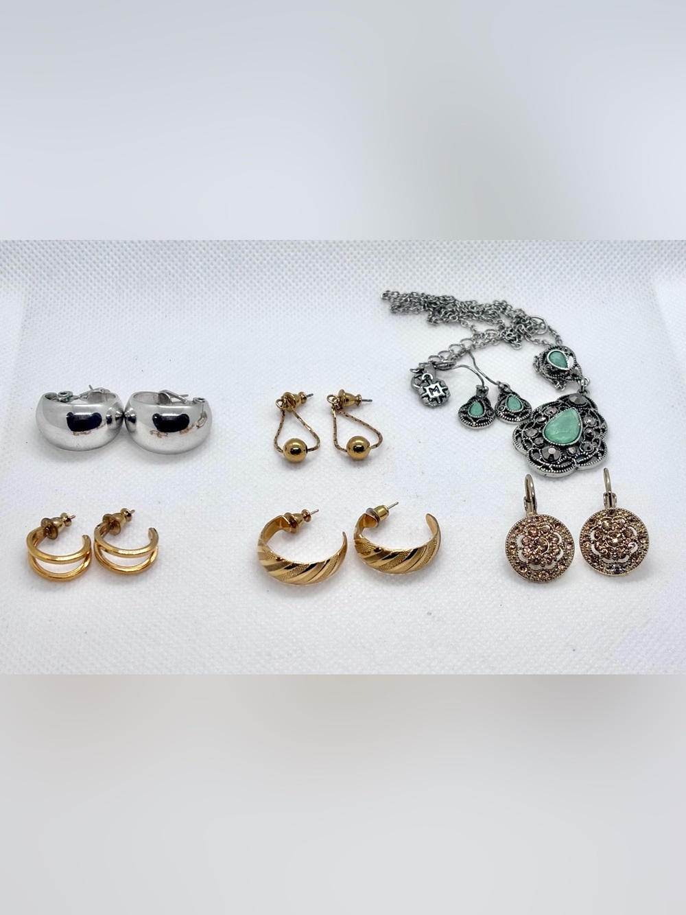 Lot Of Vintage Monet Earrings Necklace Gold Silver Tone 6 Sets All Signed